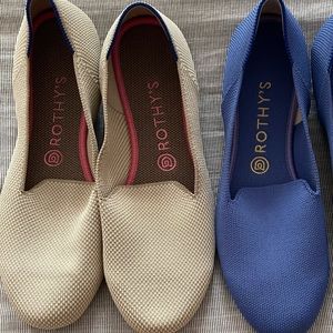 SOLD Double Stitch Linen Rothy’s Loafers, worn a couple times and washed once.